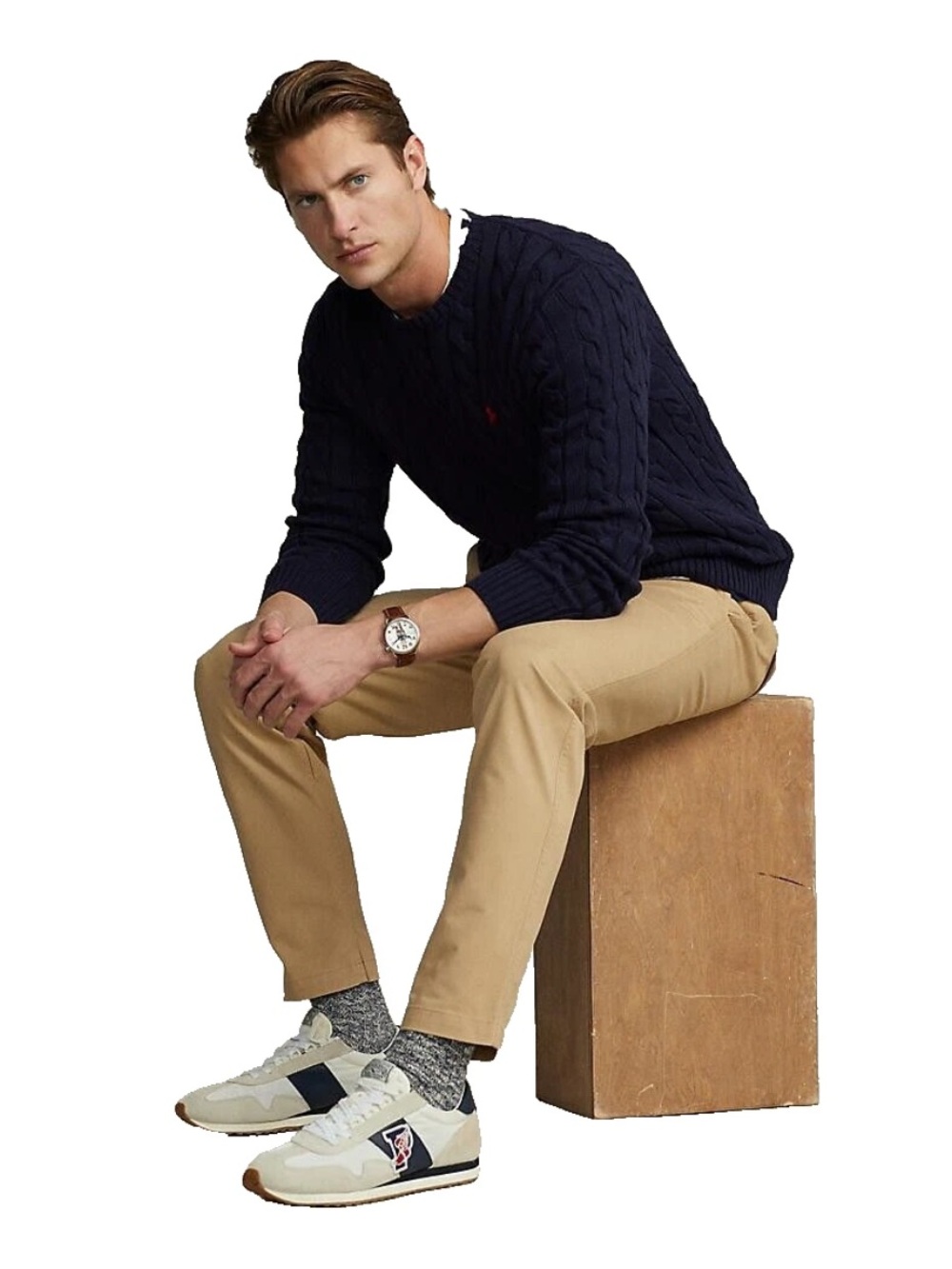 Polo Prepster Stretch 
Pant Khaki Men's Tan Chino Pants - Classic Straight Fit S